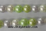 CSB1061 15.5 inches 10mm round mixed color shell pearl beads
