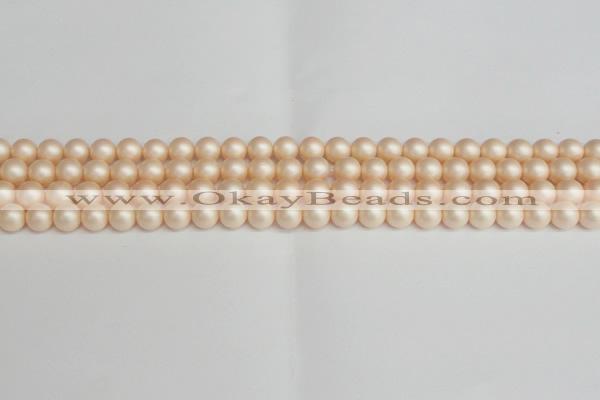 CSB1361 15.5 inches 6mm matte round shell pearl beads wholesale