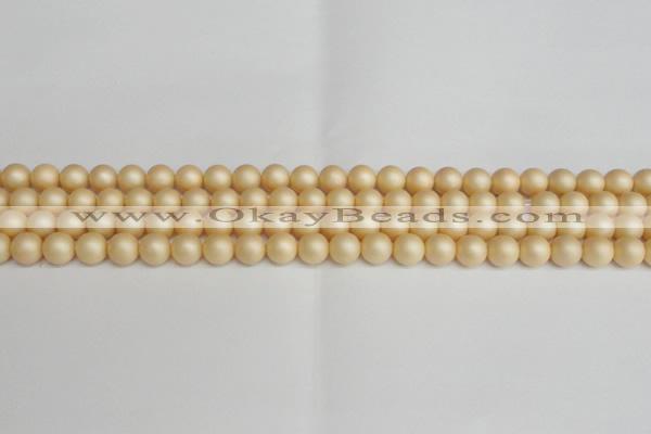 CSB1376 15.5 inches 6mm matte round shell pearl beads wholesale