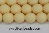 CSB1801 15.5 inches 6mm faceetd round matte shell pearl beads