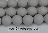 CSB1942 15.5 inches 8mm faceted round matte shell pearl beads