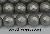 CSB1954 15.5 inches 12mm faceted round matte shell pearl beads