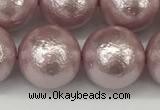 CSB2246 15.5 inches 16mm round wrinkled shell pearl beads wholesale