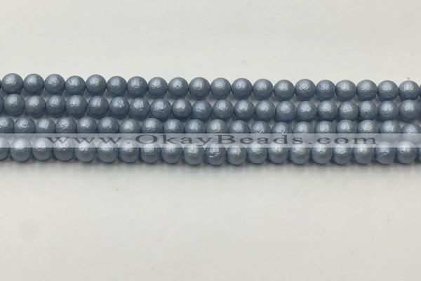 CSB2470 15.5 inches 4mm round matte wrinkled shell pearl beads
