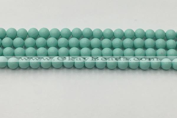 CSB2551 15.5 inches 6mm round matte wrinkled shell pearl beads