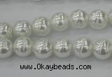 CSB600 15.5 inches 10mm whorl round shell pearl beads