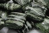 CSJ32 15.5 inches 20*20mm diamond green silver line jasper beads