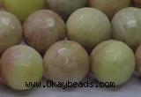 CSS616 15.5 inches 16mm faceted round yellow sunstone gemstone beads
