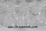 CTB750 15.5 inches 6*10mm - 8*12mm faceted tube white crystal beads