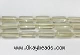 CTB858 13*25mm - 15*28mm faceted flat tube lemon quartz beads