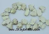 CTD2008 Top drilled 20*25mm - 30*35mm freeform turquoise beads