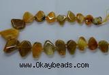 CTD2593 Top drilled 15*20mm - 25*35mm faceted freeform agate beads
