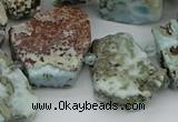 CTD3539 Top drilled 15*20mm - 25*30mm freeform larimar beads
