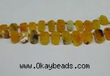 CTD4002 Top drilled 14*22mm - 22*42mm freeform agate gemstone beads