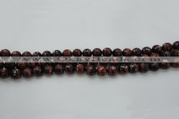 CTE1460 15.5 inches 4mm faceted round red tiger eye beads