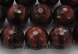 CTE1466 15.5 inches 16mm faceted round red tiger eye beads