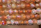 CTG1003 15.5 inches 2mm faceted round tiny red agate beads