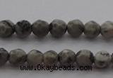 CTG215 15.5 inches 3mm faceted round tiny grey picture jasper beads