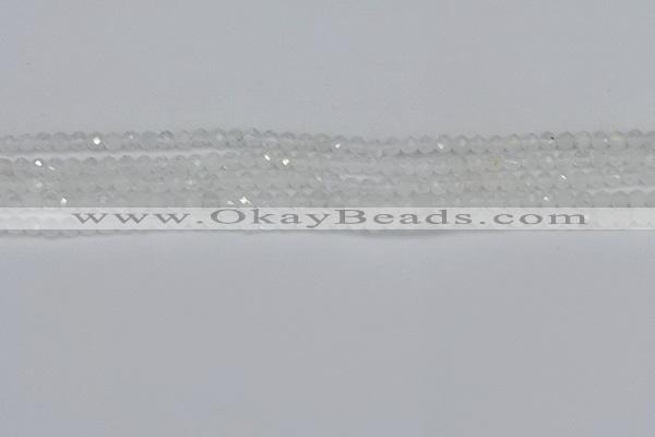CTG604 15.5 inches 3mm faceted round white moonstone beads
