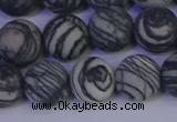 CTJ404 15.5 inches 12mm round matte black water jasper beads