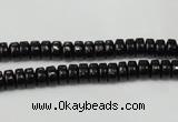 CTO121 15.5 inches 3*6mm rondelle black tourmaline beads