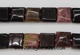 CTO387 15.5 inches 10*10mm square natural tourmaline beads wholesale