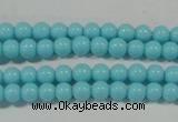CTU1209 15.5 inches 3mm round synthetic turquoise beads
