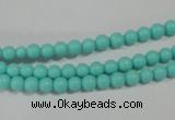 CTU1380 15.5 inches 4mm round synthetic turquoise beads