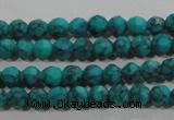CTU1681 15.5 inches 4mm faceted round synthetic turquoise beads