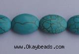 CTU22 15.5 inches 20*28mm oval blue turquoise strand beads Wholesale