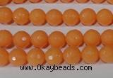 CTU2541 15.5 inches 8mm faceted round synthetic turquoise beads