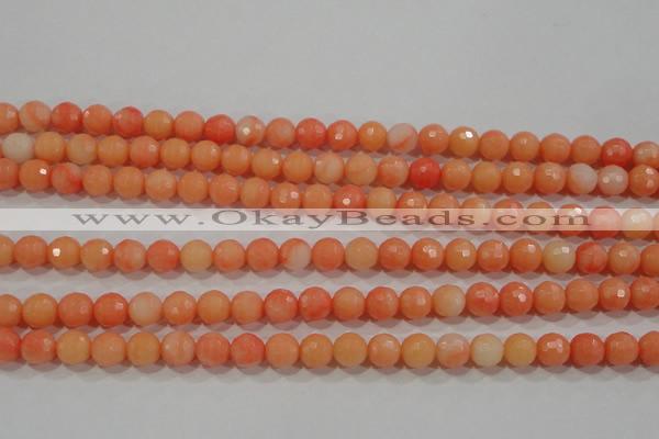 CTU2642 15.5 inches 6mm faceted round synthetic turquoise beads