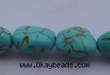 CTU31 15.5 inches 16*20mm freeform blue turquoise beads Wholesale