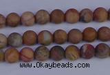 CVJ10 15.5 inches 4mm round matte venus jasper beads wholesale