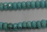 CWB443 15.5 inches 5*8mm faceted rondelle howlite turquoise beads
