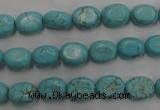 CWB730 15.5 inches 6*10mm oval howlite turquoise beads wholesale