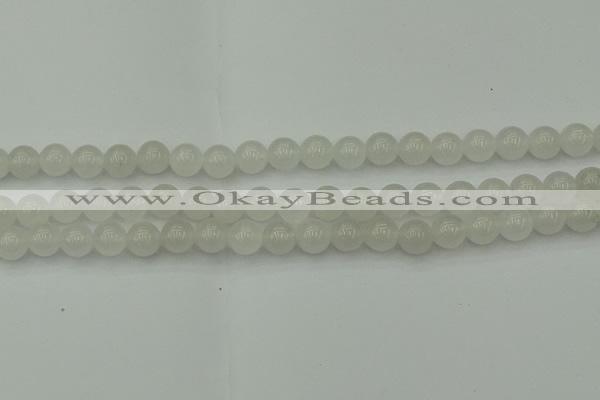 CWH52 15.5 inches 8mm round white jade beads wholesale