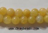 CYJ252 15.5 inches 8mm round yellow jade beads wholesale