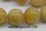 CYJ405 15.5 inches 14mm round yellow jade gemstone beads