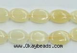 CYJ60 15.5 inches 10*14mm oval yellow jade gemstone beads wholesale