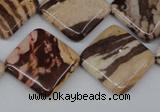 CZJ368 15.5 inches 20*20mm diamond zebra jasper beads wholesale