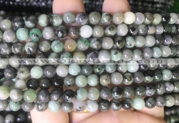 EMBS02 15 inches 6mm round emerald gemstone beads wholesale