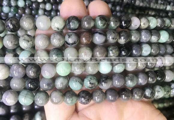 EMBS03 15 inches 8mm round emerald gemstone beads wholesale