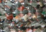 FGBS04 15 inches 12mm faceted Four leaf clover blood jasper beads