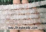 FGBS278 15 inches 8*10mm carved morning glory flower rose quartz beads