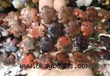 FGBS281 15 inches 20mm carved five petal flower brecciated jasper beads