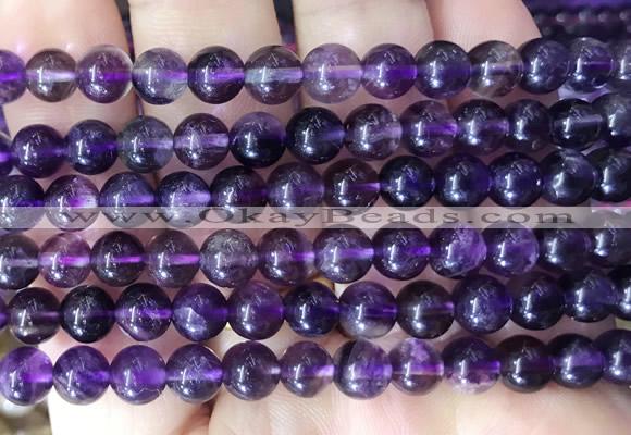 FLBS28 15 inches 6mm round purple fluorite beads wholesale