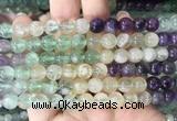 FLBS36 15 inches 8mm round colorful fluorite beads wholesale