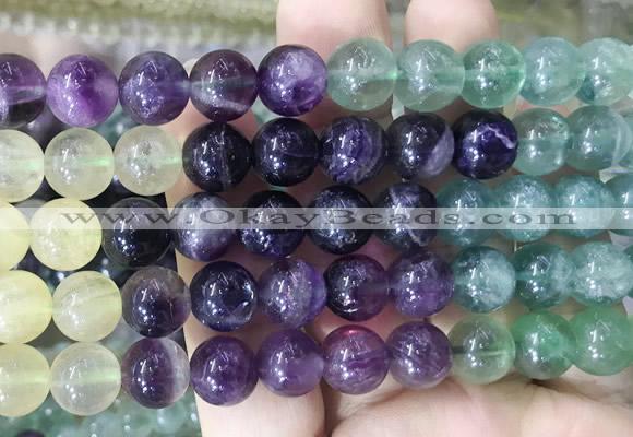FLBS37 15 inches 10mm round colorful fluorite beads wholesale