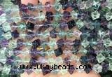 FLBS60 15 inches 6*6mm carved cross flower fluorite gemstone beads wholesale FLBS60 15 inches 6*6mm carved cross flower fluorite gemstone beads wholesale